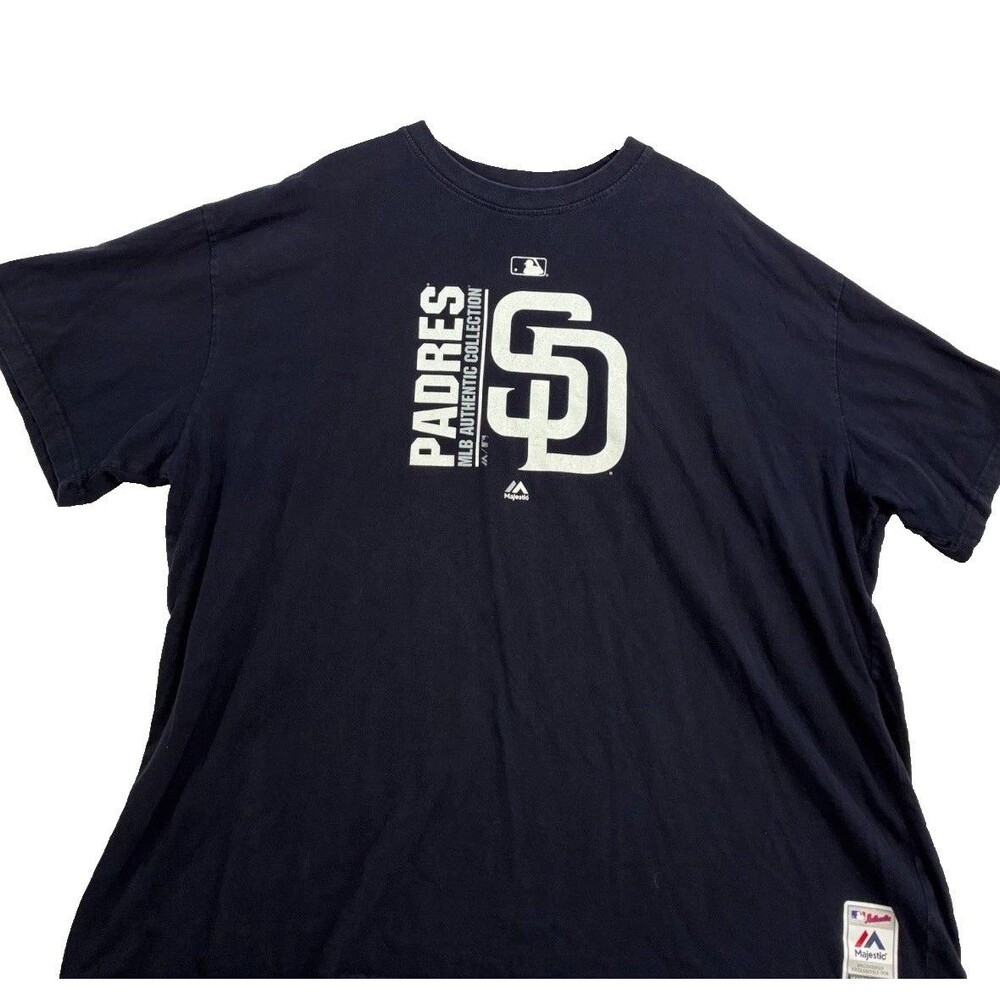 San Diego Padres Mens 4XL Navy Blue Majestic MLB Baseball Graphic T Shirt